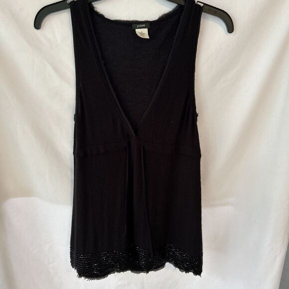 J.Crew Cardigan Set Knit Medium Black Beaded Lambswool Cashmere Angora Glam Punk - Picture 10 of 16